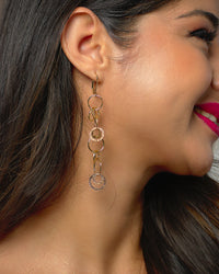 lightweight effortless affordable gold link long earrings