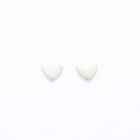 polished silver heart stud earrings girls jewelry sterling silver affordable