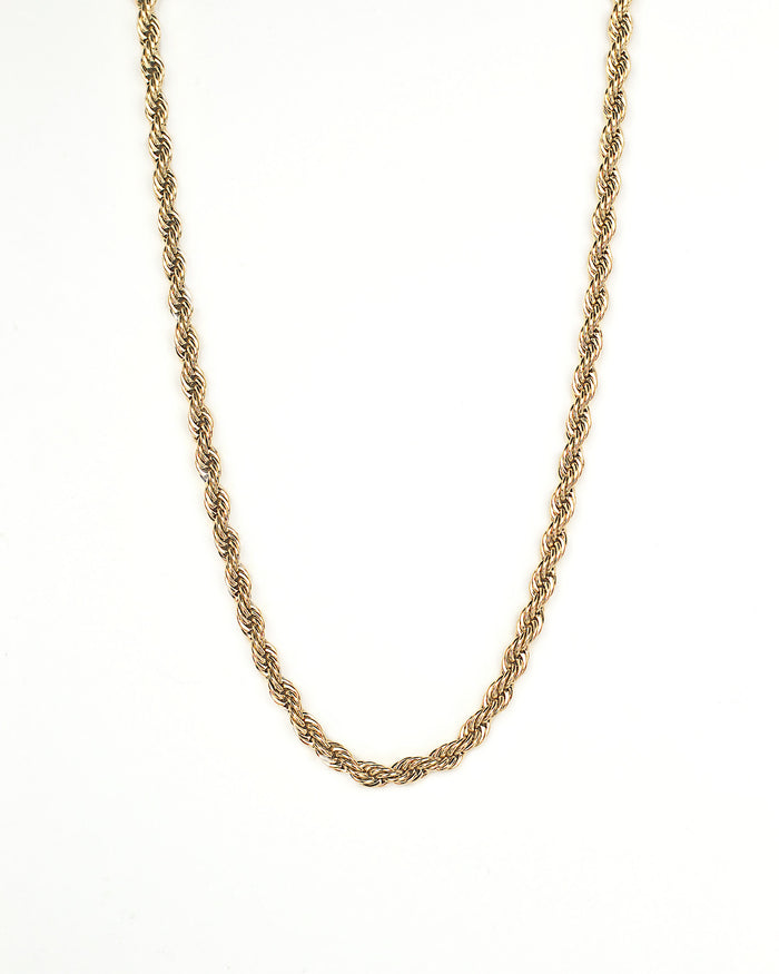 18 inch twisted 18k gold plated sterling silver chain
