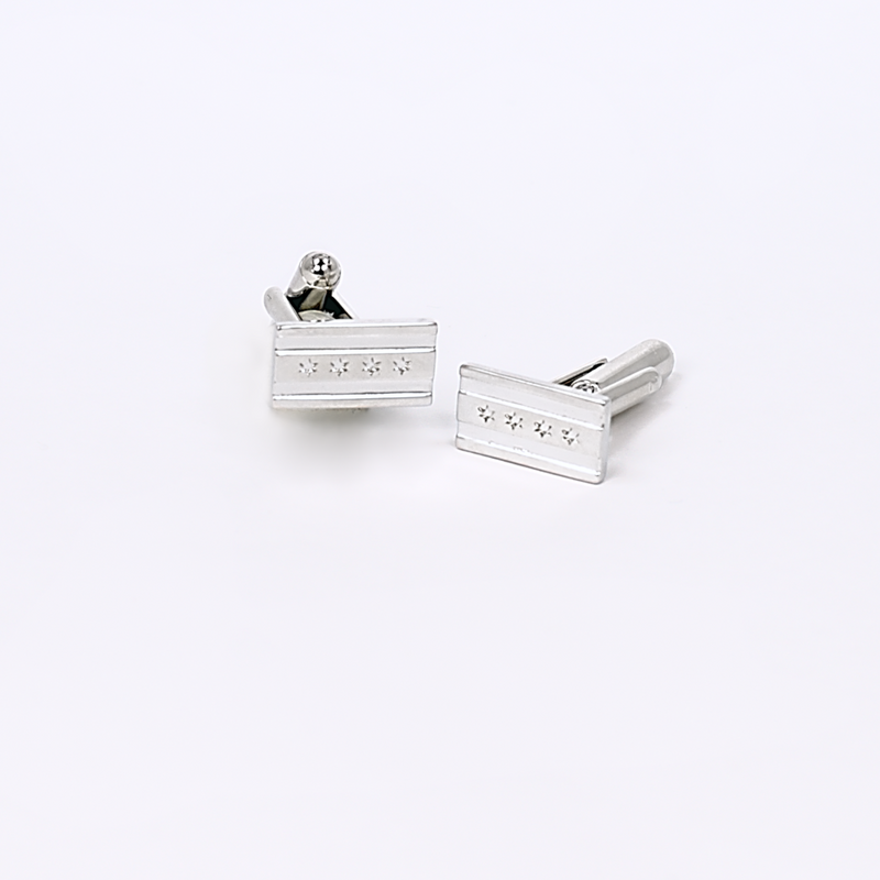 Andrew Chicago flag cufflinks 