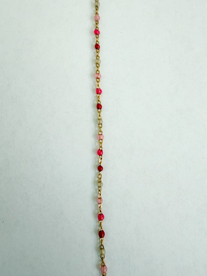 Daiana cranberry ombre enamel chain
