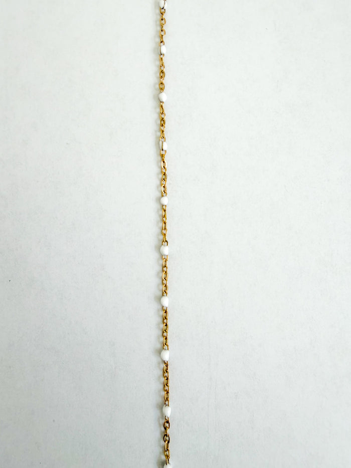 Jamie white enamel chain
