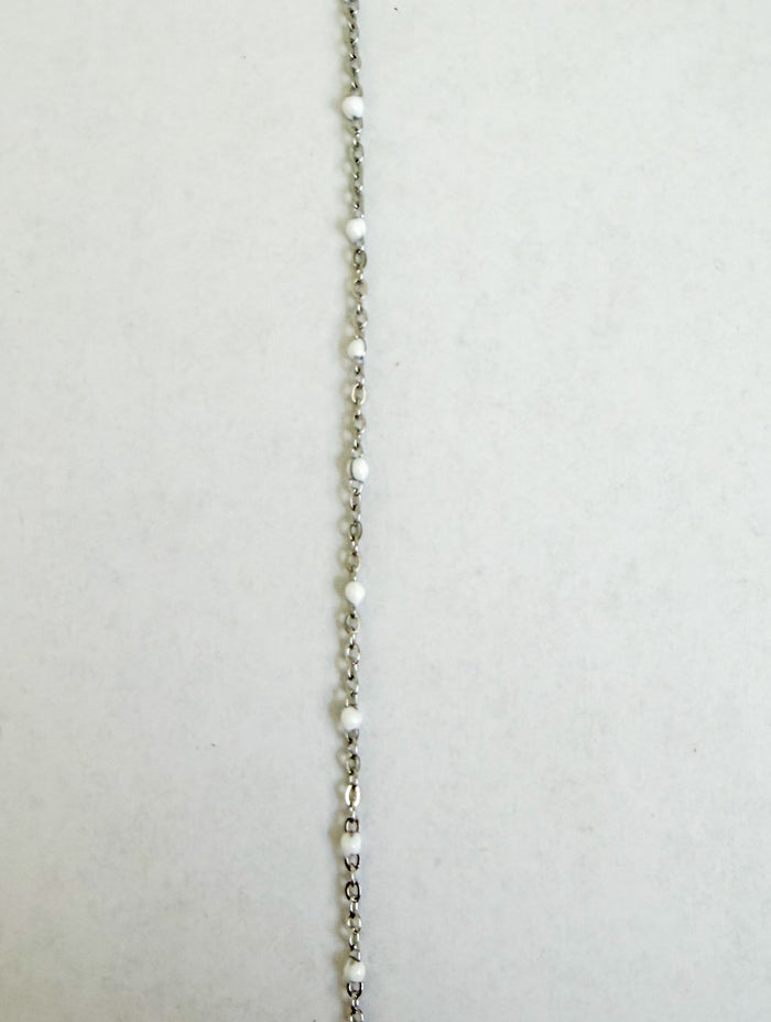 Jamie white enamel chain