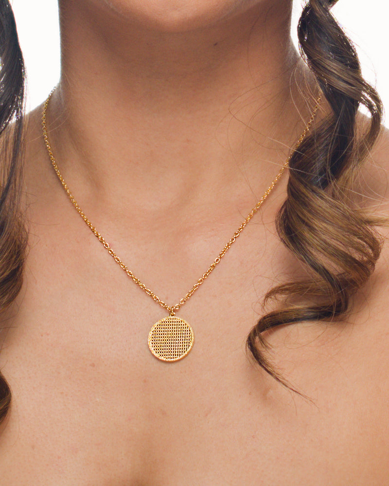 Gold medallion necklace Chicago jewelry online 