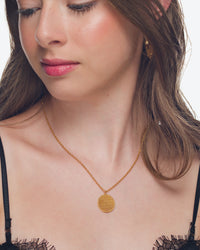 Alex gold medallion necklace by coco + peach jewelry