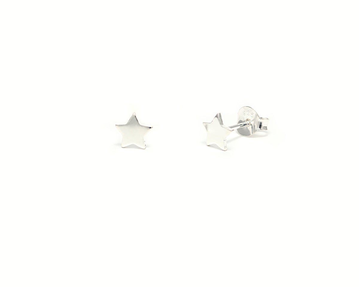 Beatrice star earrings up close product photo
