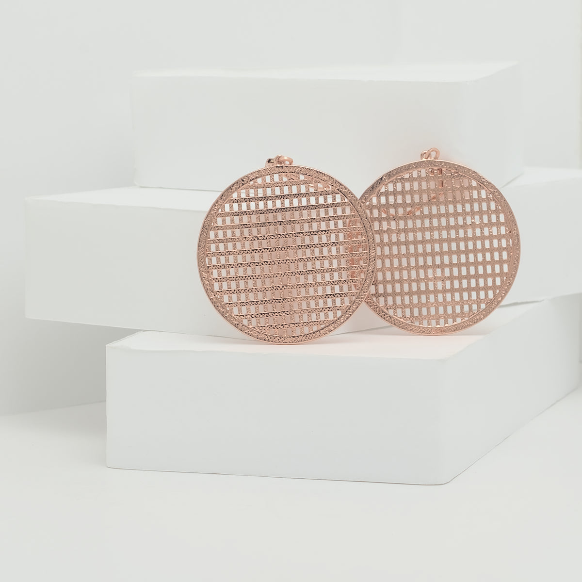Carolina disc earrings classic everyday jewelry by coco + peach jewelry up close product photo