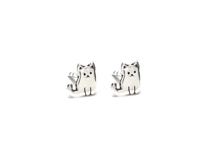 Caroline kitty earrings up close product photo