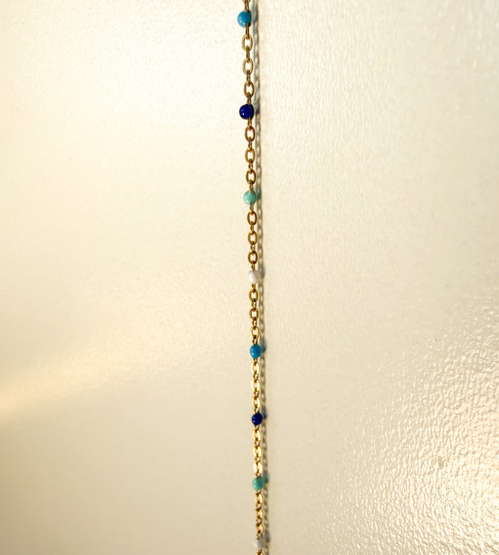 Heidi blue ombre enamel chain