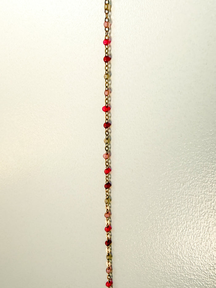 Daiana cranberry ombre enamel chain
