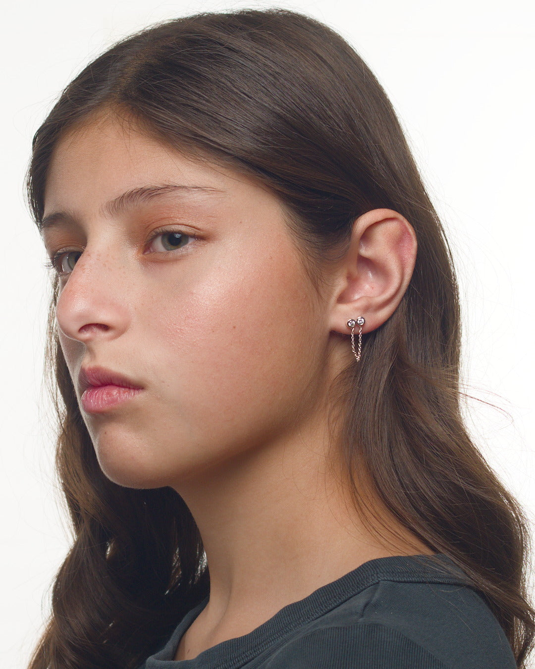 Chelsea double linked stud earrings