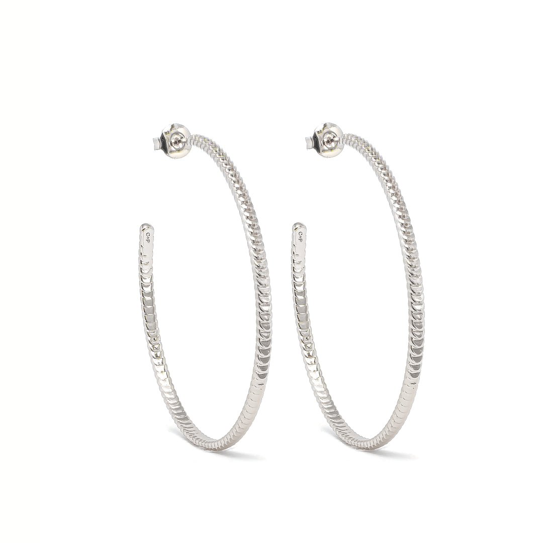 Meg hoop earrings by coco + peach jewelry up close product photo