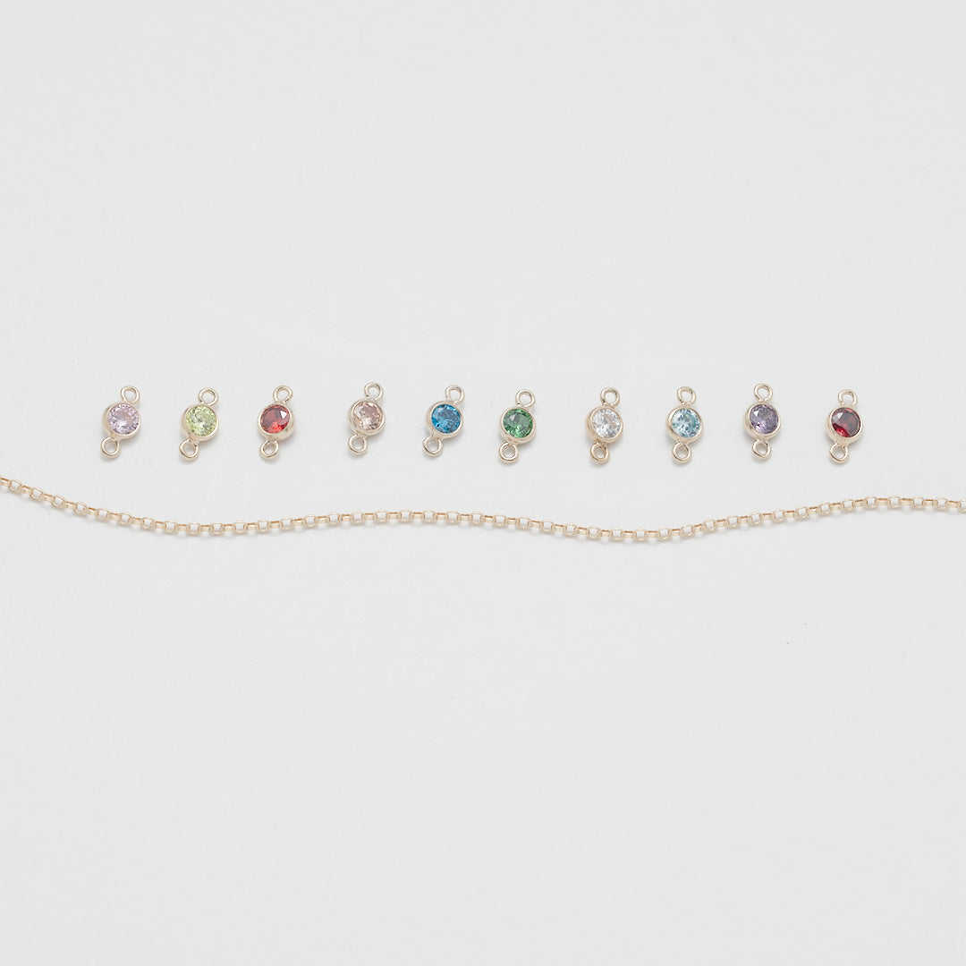 birthstones gold filled connectors