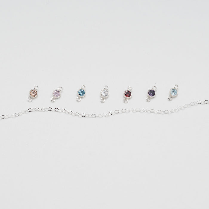 birthstones sterling silver connectors