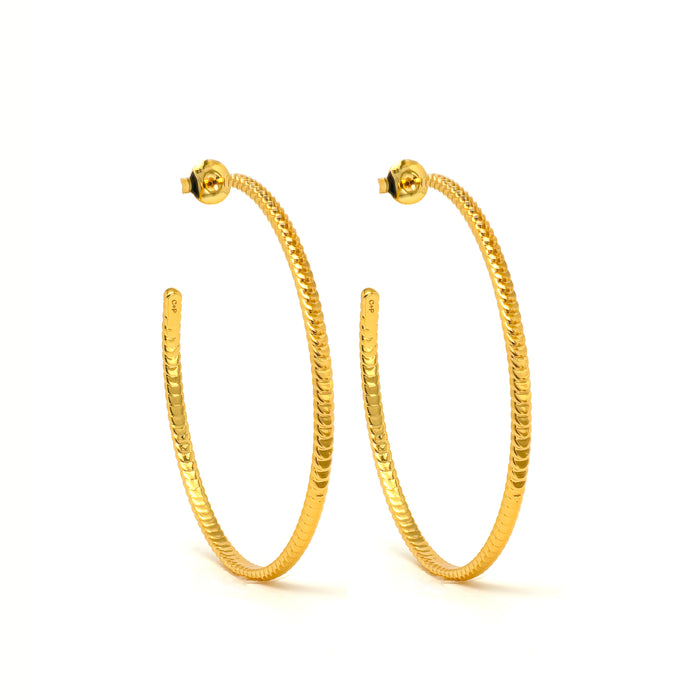 gold hoop scale earrings Gold plated trendy fashion style shopping chicago new york miami