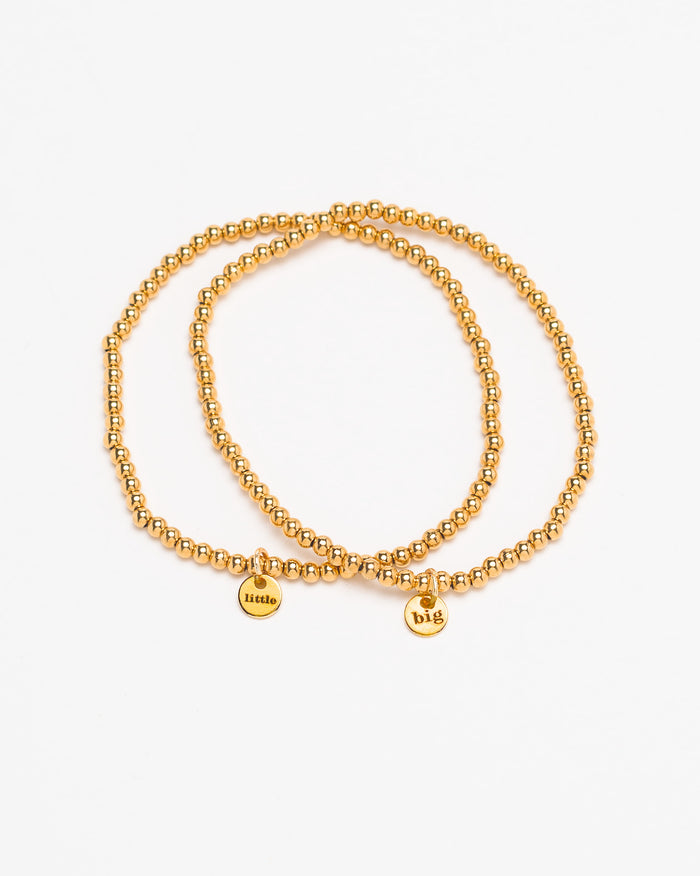 Sisters bracelet in gold made for sisters sorority sisters and memories by coco + peach jewelry