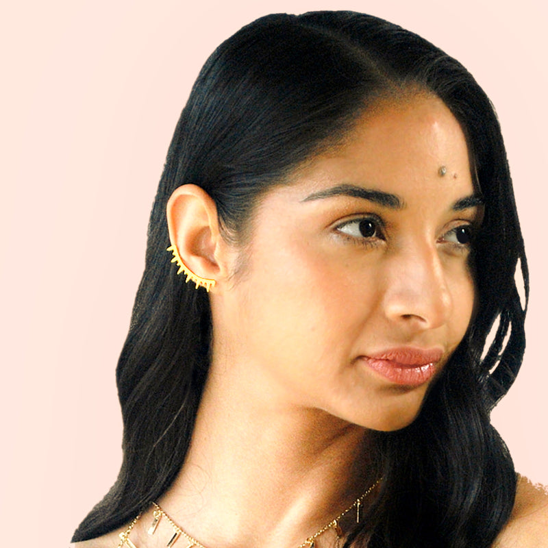 unique lightweight gold spike ear cuff