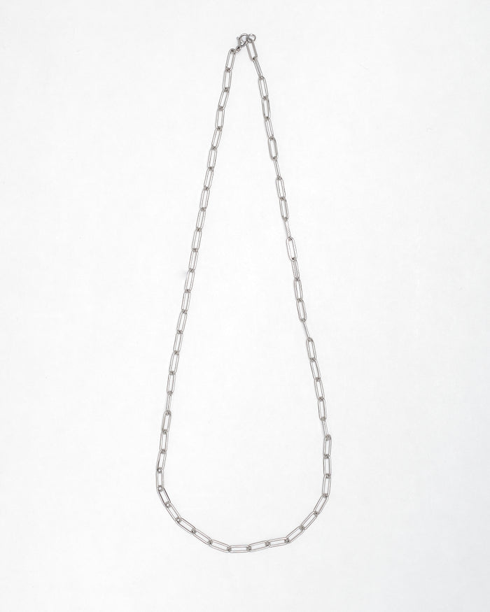Silver paper clip necklace modern vintage retro layering necklace minimalist modern trendy online near me jewelry