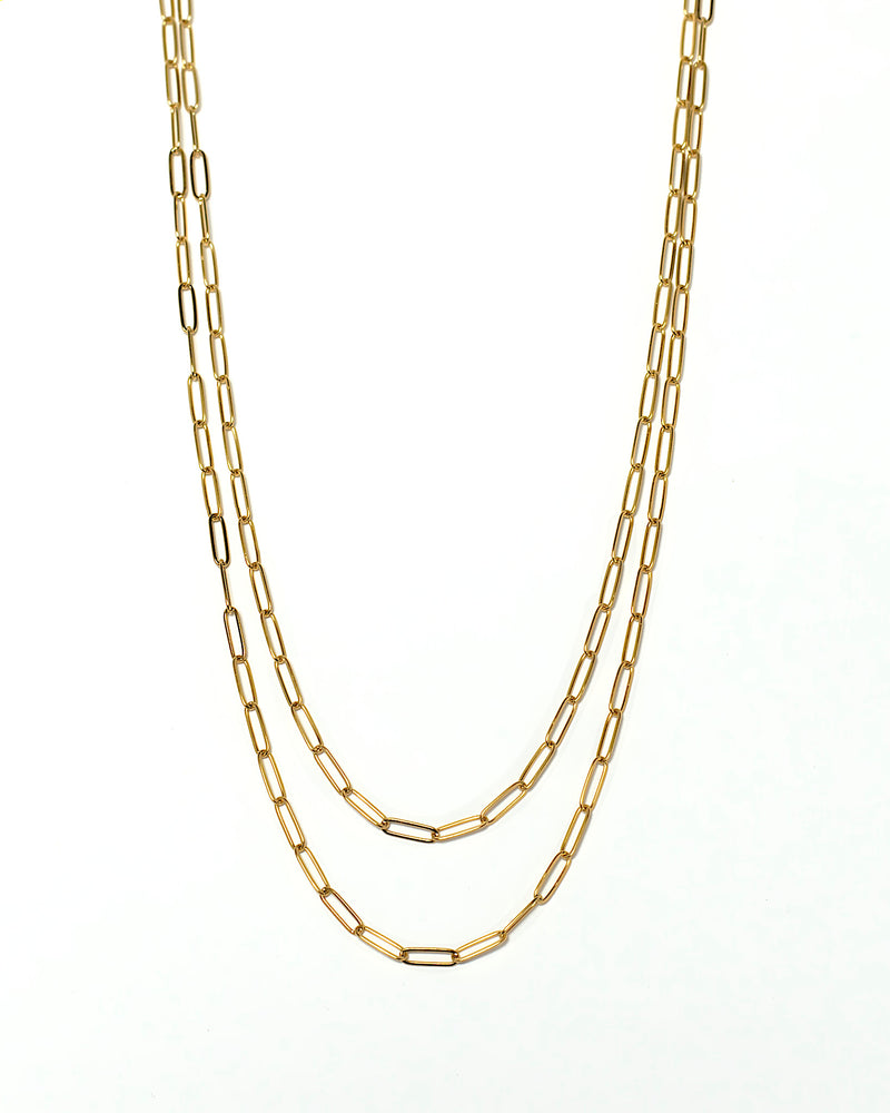 trendy paper clip necklace gold trendy fashion jewelry minimalist modern shopping online near me