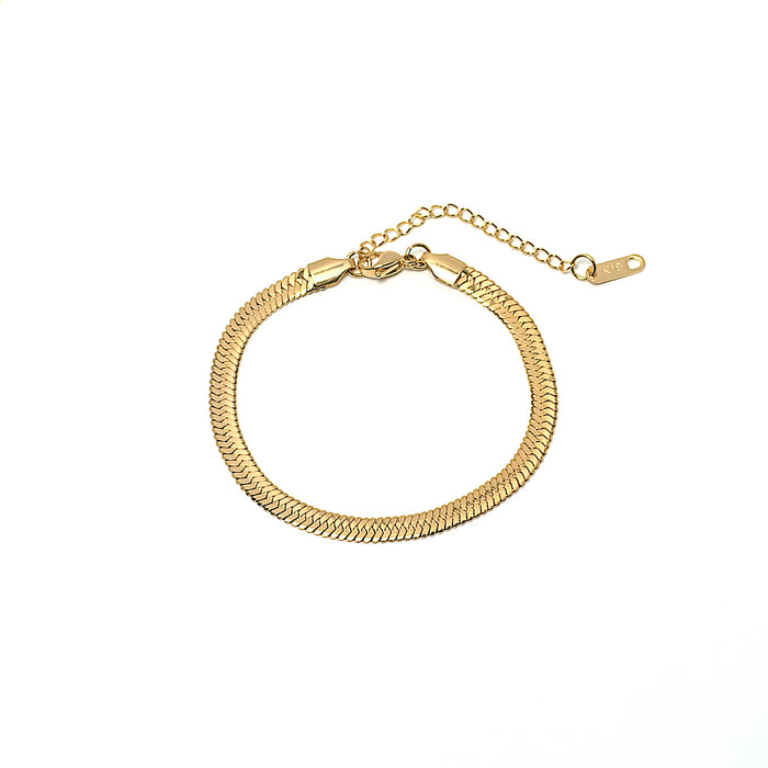 herringbone bracelet gold jewelry near me shop small online jewelry trendy modern minimalist affordable fashion