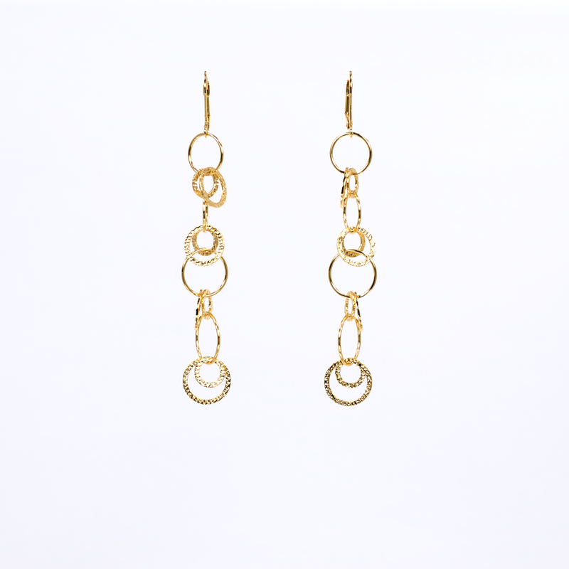 lightweight effortless affordable gold link long earrings