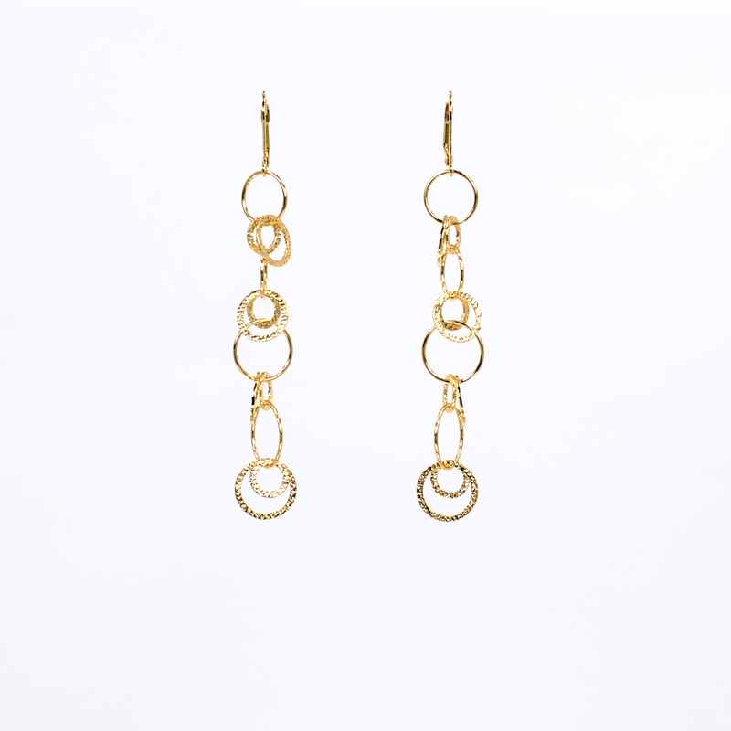 lightweight effortless affordable gold link long earrings