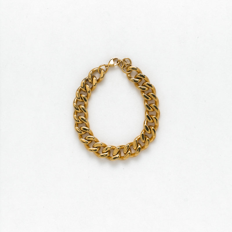 Alejo genderless Cuban curb link stainless steel gold plated bracelet