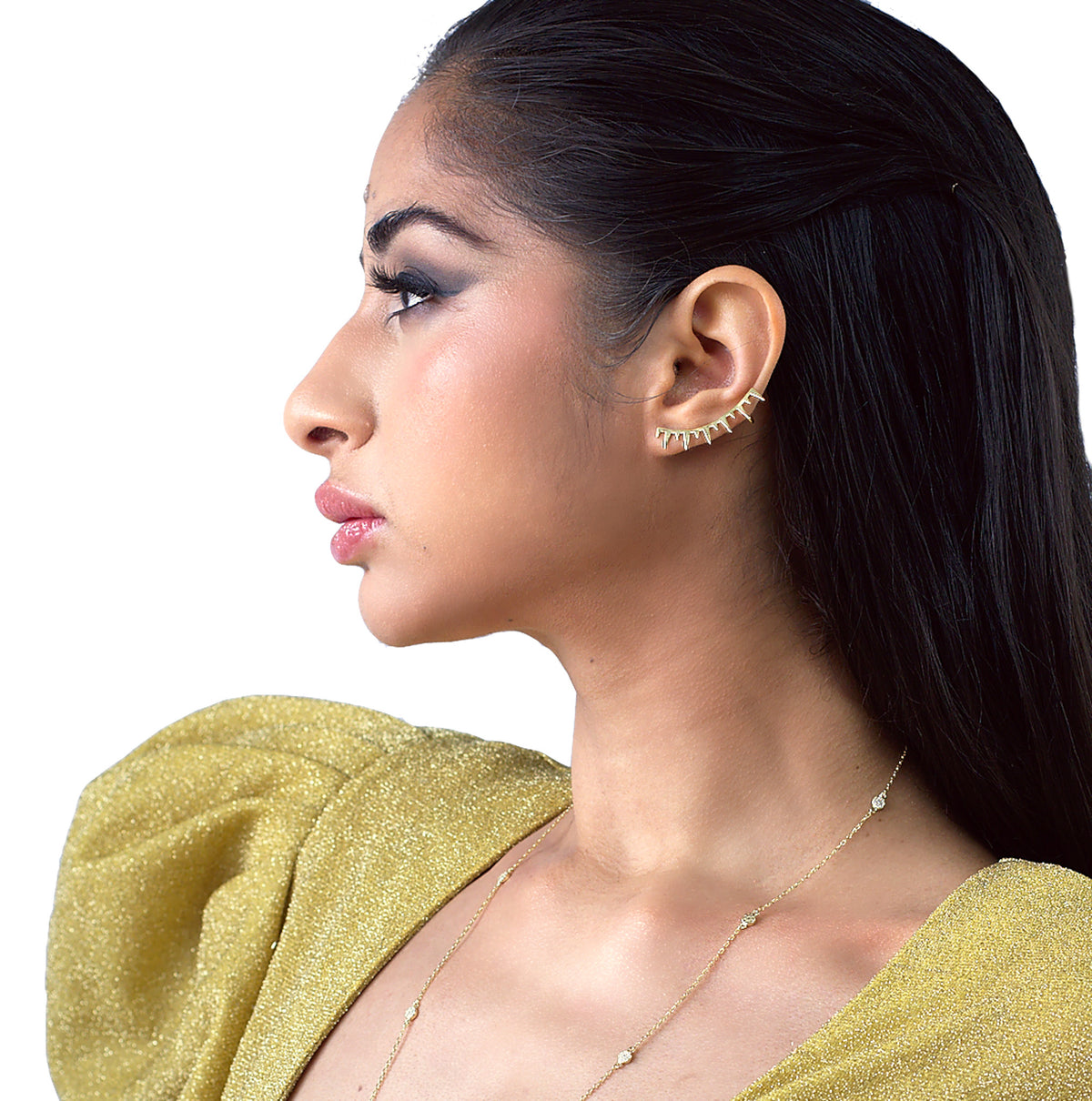 unique lightweight gold spike ear cuff