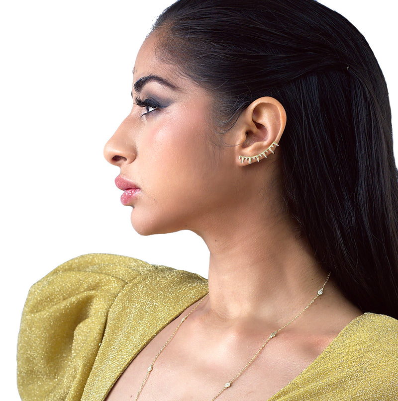 unique lightweight gold spike ear cuff