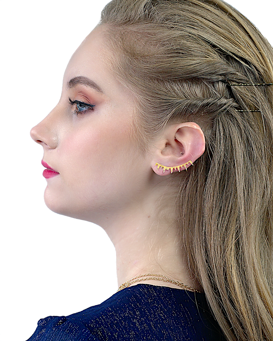 unique lightweight gold spike ear cuff
