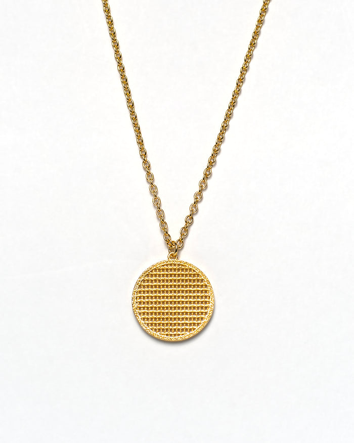 Alex gold medallion necklace by coco + peach jewelry