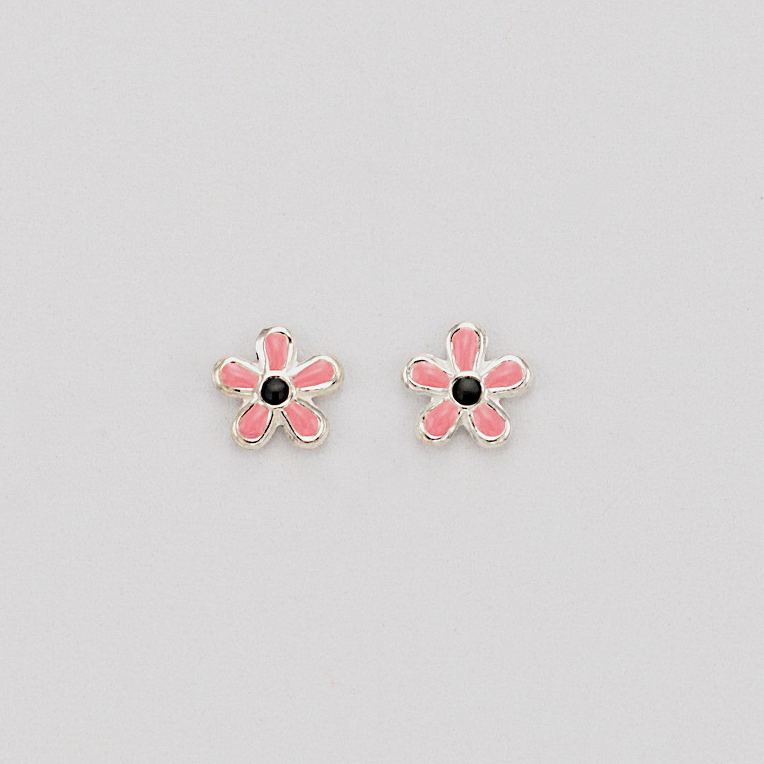 Arabella flower earrings up close product photo