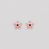 Arabella flower earrings up close product photo