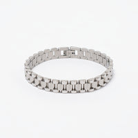 Silver genderless link bracelet stacking jewelry
