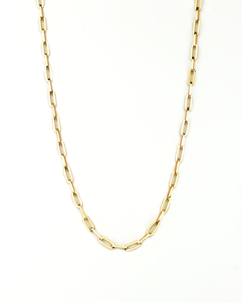 maibritt rectangle link chain necklace 18k gold plated stainless steel layering