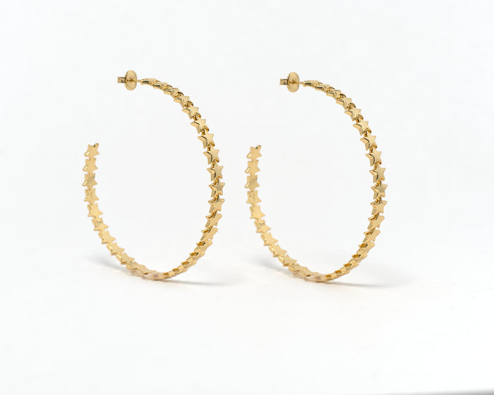 Bri star hoop earrings by coco + peach jewelry up close product photo