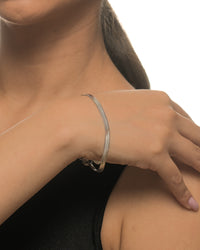 Hideko silver herringbone bracelet by coco + peach jewelry
