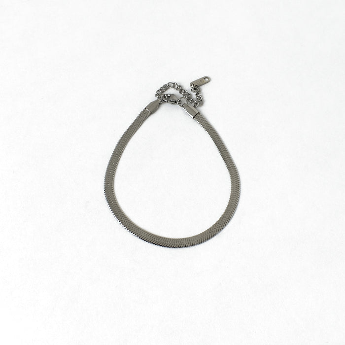 Hideko silver herringbone bracelet by coco + peach jewelry