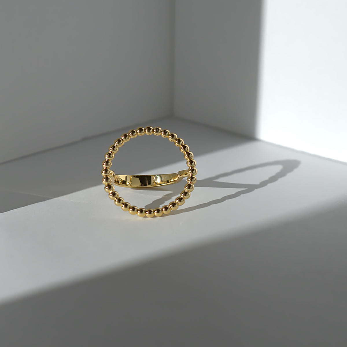 Irena stackable ring by coco + peach jewelry up close product photo