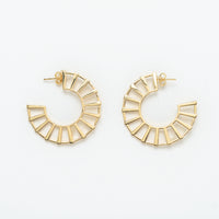 Michelle fan earrings by coco + peach jewelry up close product photo