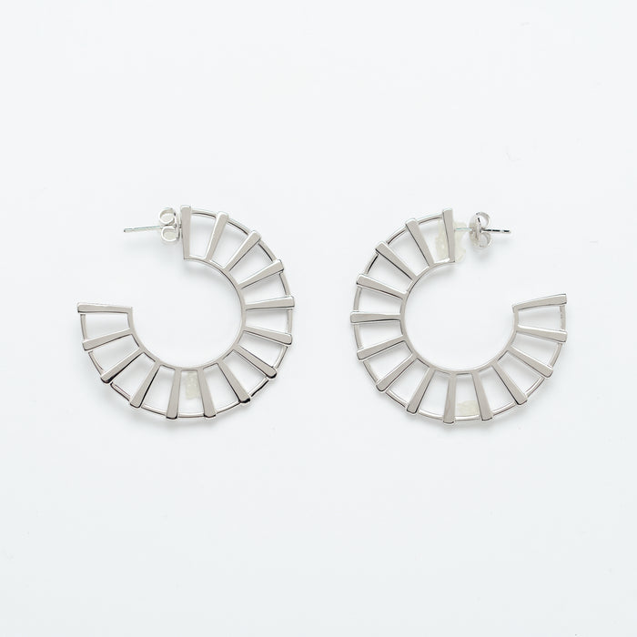 Michelle fan earrings by coco + peach jewelry up close product photo
