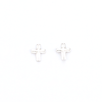 Nina cross stud earrings up close product photo