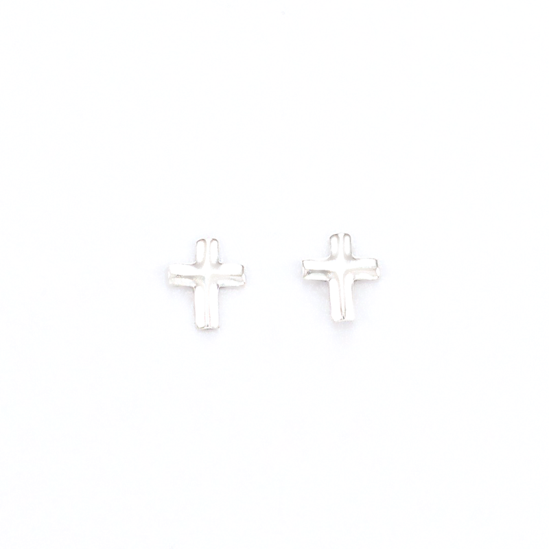 cross sterling silver stud earrings girls jewelry affordable