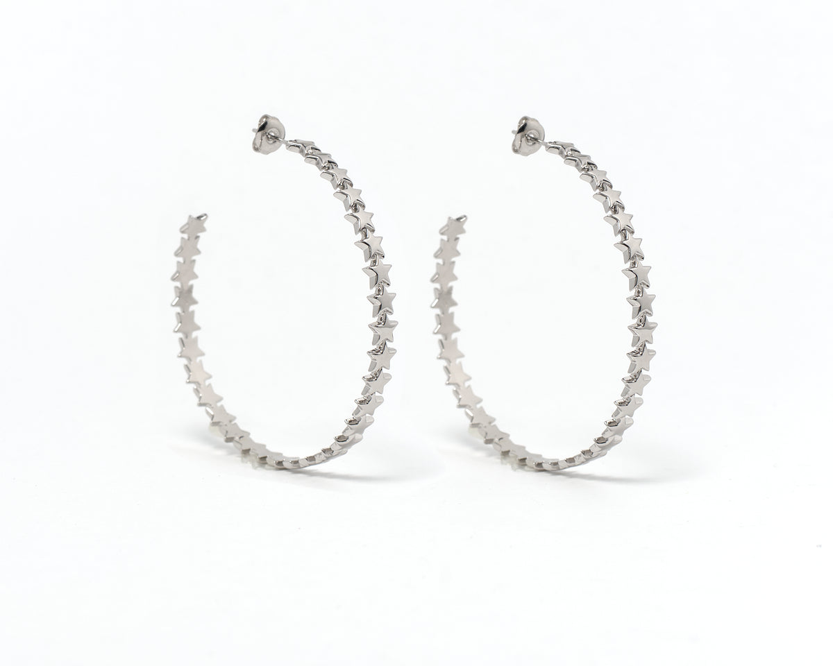 Bri star hoop earrings by coco + peach jewelry up close product photo
