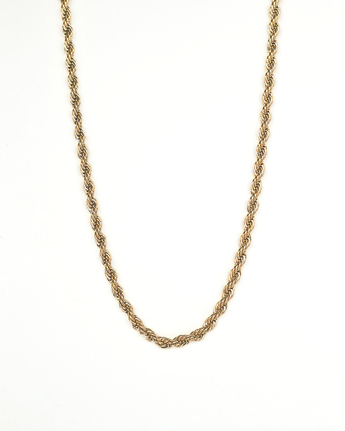 18 inch twisted 18k gold plated sterling silver chain