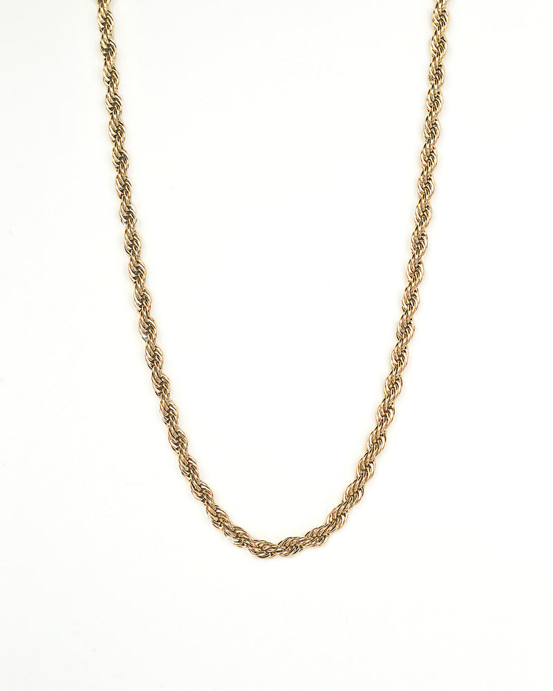 18 inch twisted 18k gold plated sterling silver chain
