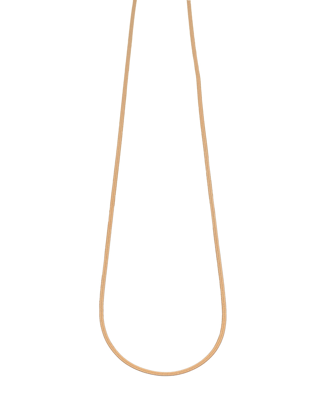 Valentina 2 mm gold necklace up close product photo