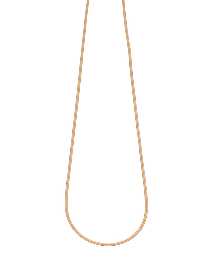 Valentina 2 mm gold necklace up close product photo