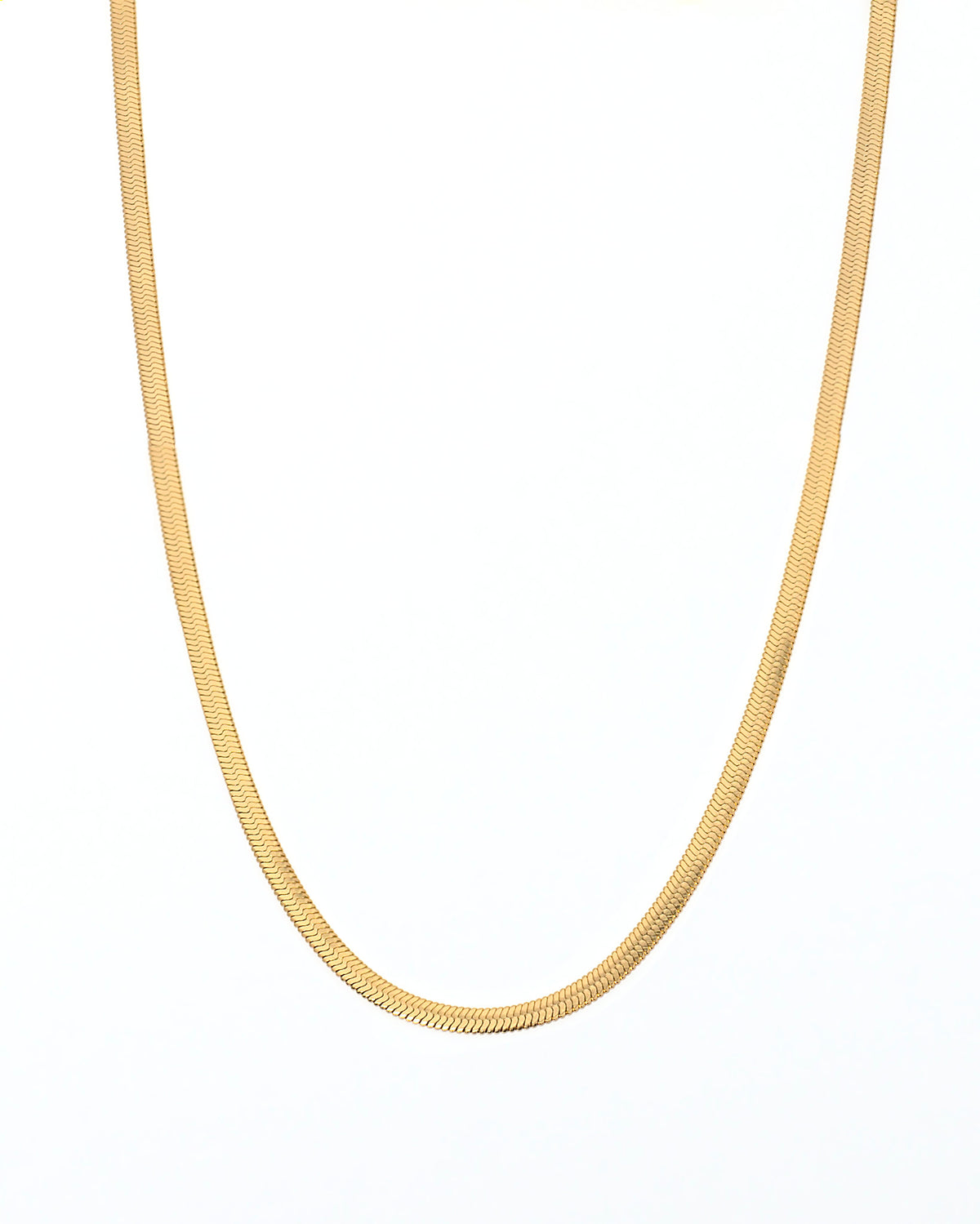 Valentina 4 mm gold necklace up close product photo