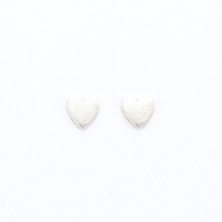 Viviana silver heart stud earrings up close product photo